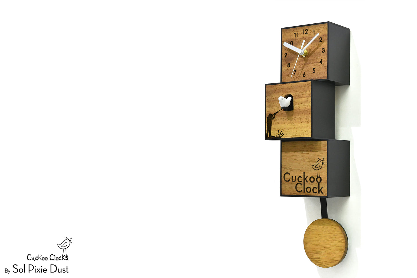 Cuckoo Clock City Three Story - Modern Cuckoo Bird Clock