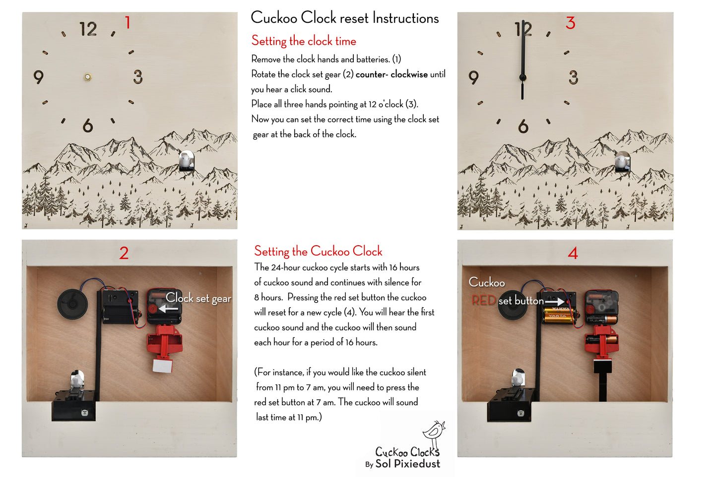 Time Box Modern Cuckoo Bird.  Cuckoo and Pendulum Wall Clock