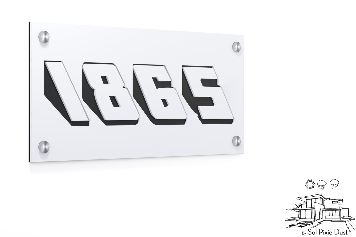 Acrylic Address Plaque - Signs ( Font Options )