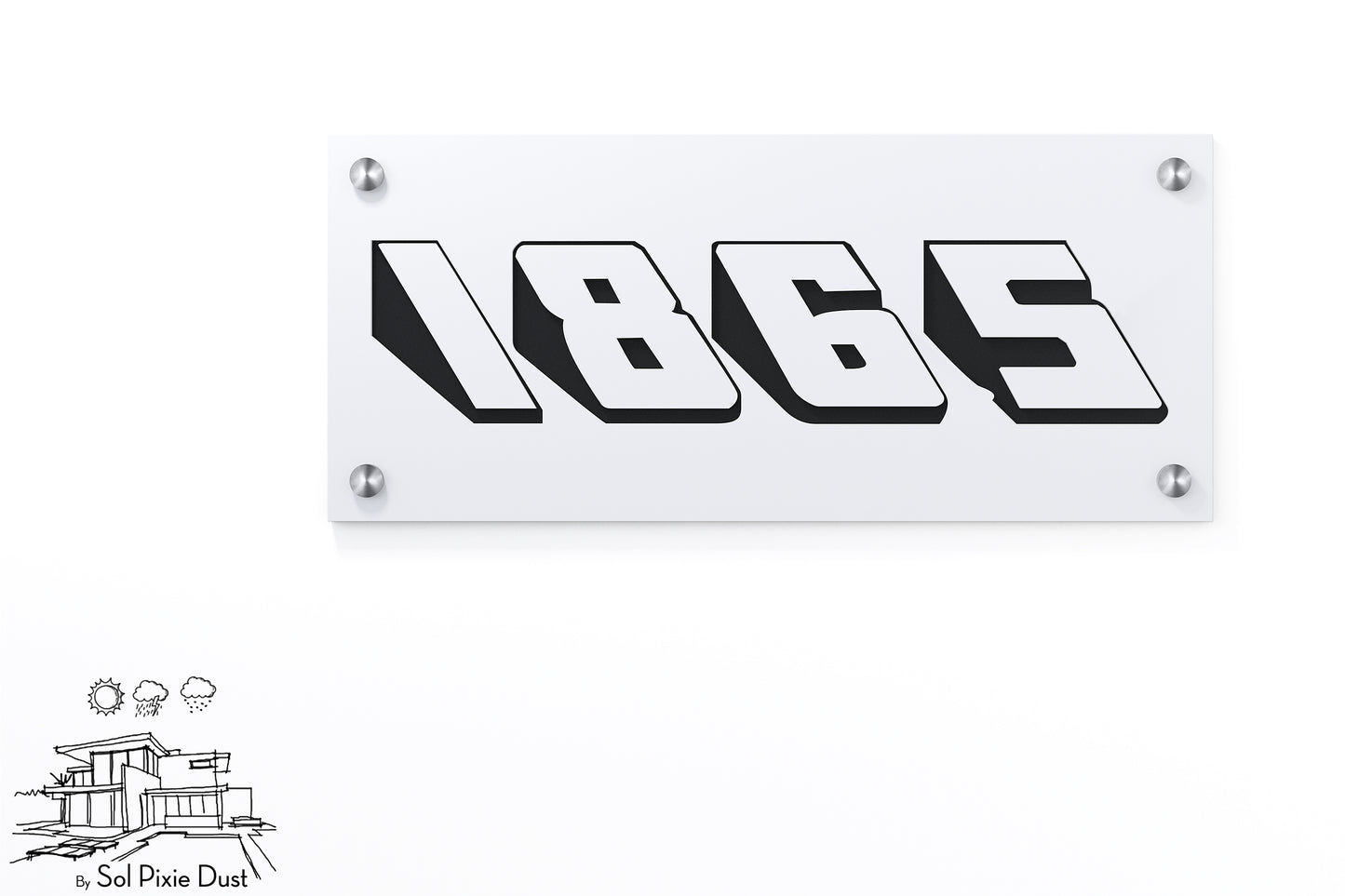 Acrylic Address Plaque - Signs ( Font Options )