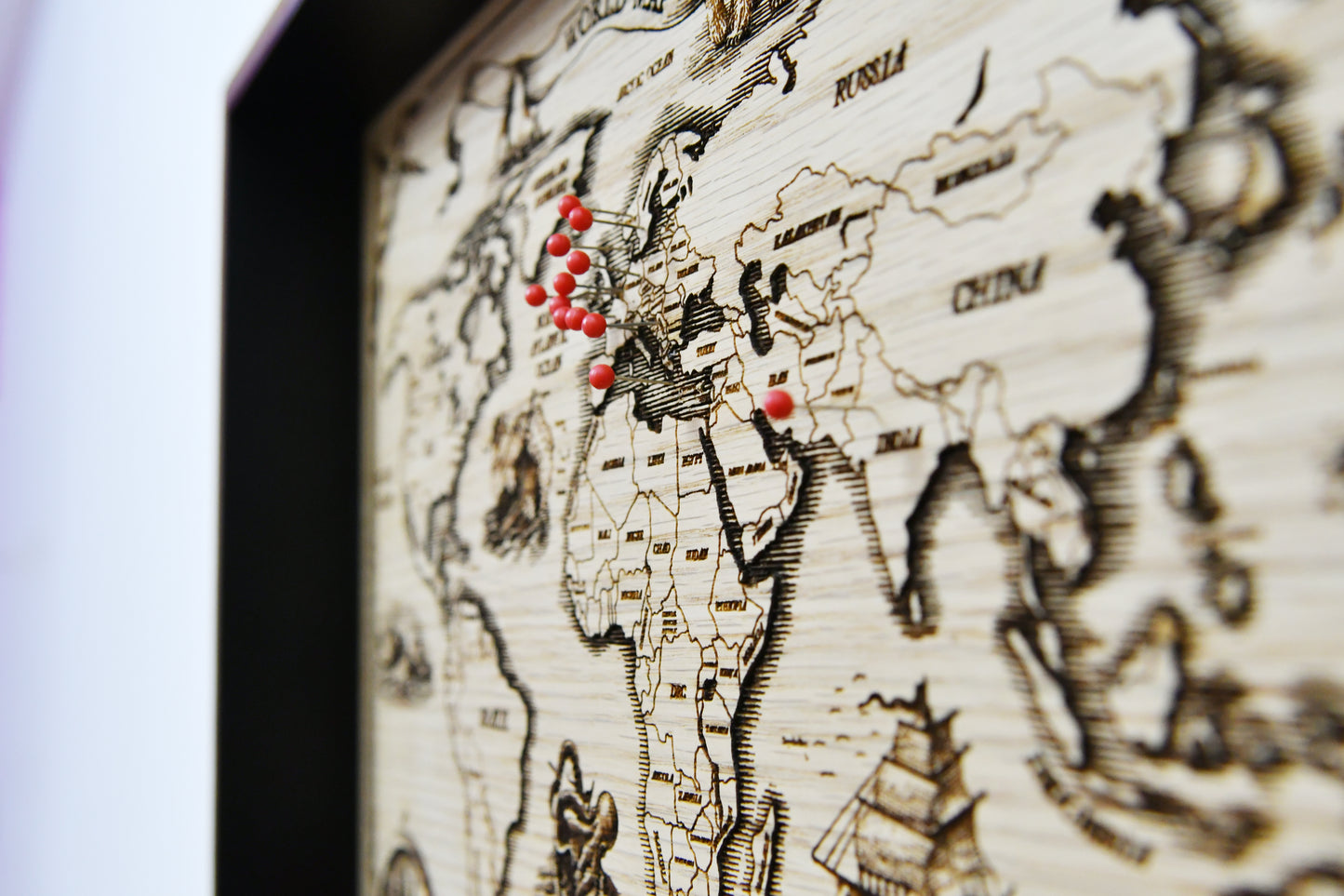 World Map Wall Frame