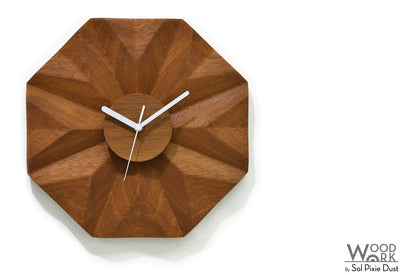 3D Daisy Clock - Solid Wooden Wall Clock