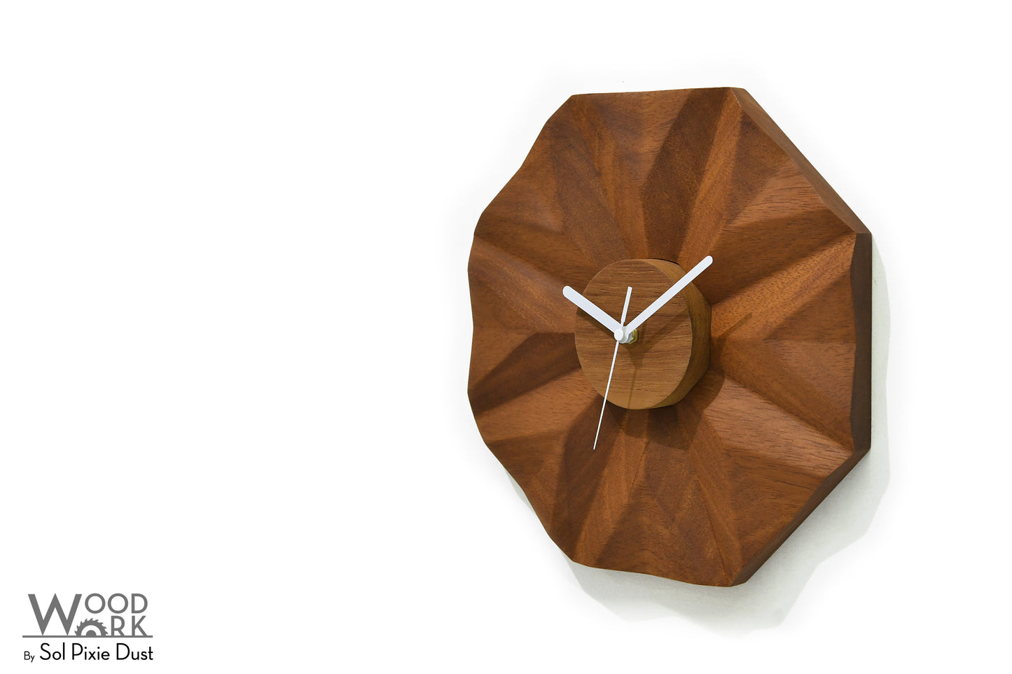 3D Daisy Clock - Solid Wooden Wall Clock