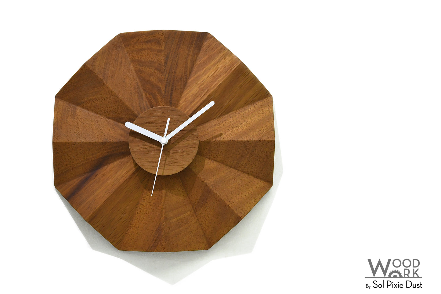 3D Daisy Clock - Solid Wooden Wall Clock
