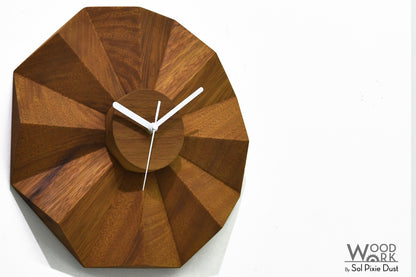 3D Daisy Clock - Solid Wooden Wall Clock