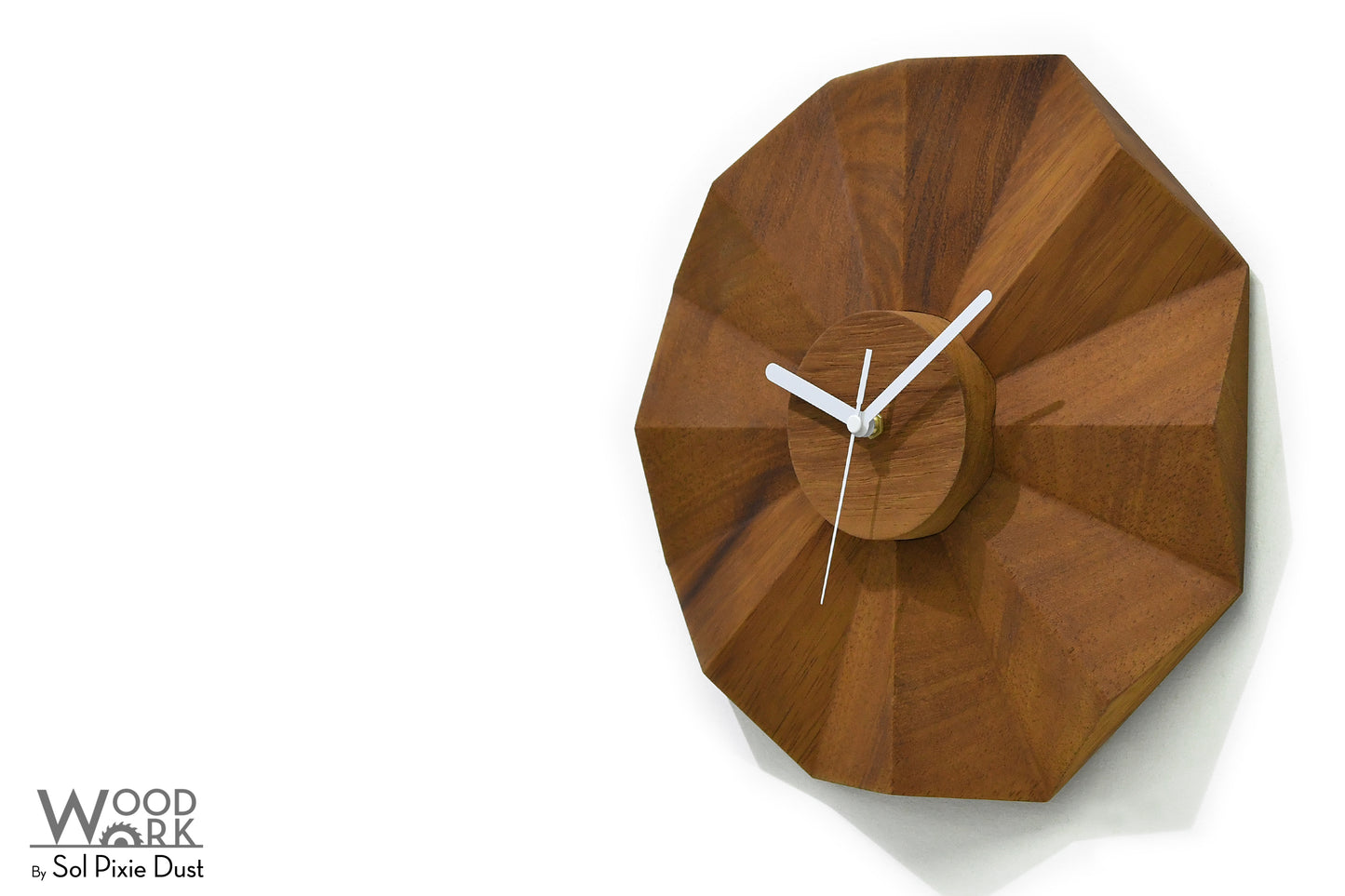 3D Daisy Clock - Solid Wooden Wall Clock