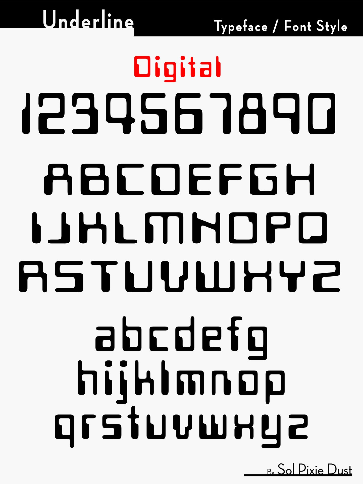 Underline House Numbers - LED Sign ( Font Options )