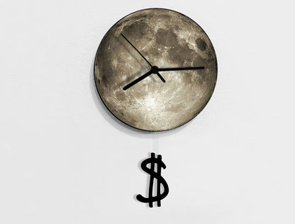 Time is Money, Dollar sign - Pendulum Wall Clock