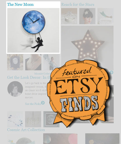 Boy climbing on The Moon - Pendulum Wall Clock