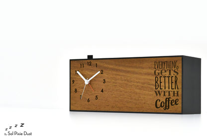 Alarm Clocks - Laser Engraved No Ticking - Table Desk Clock