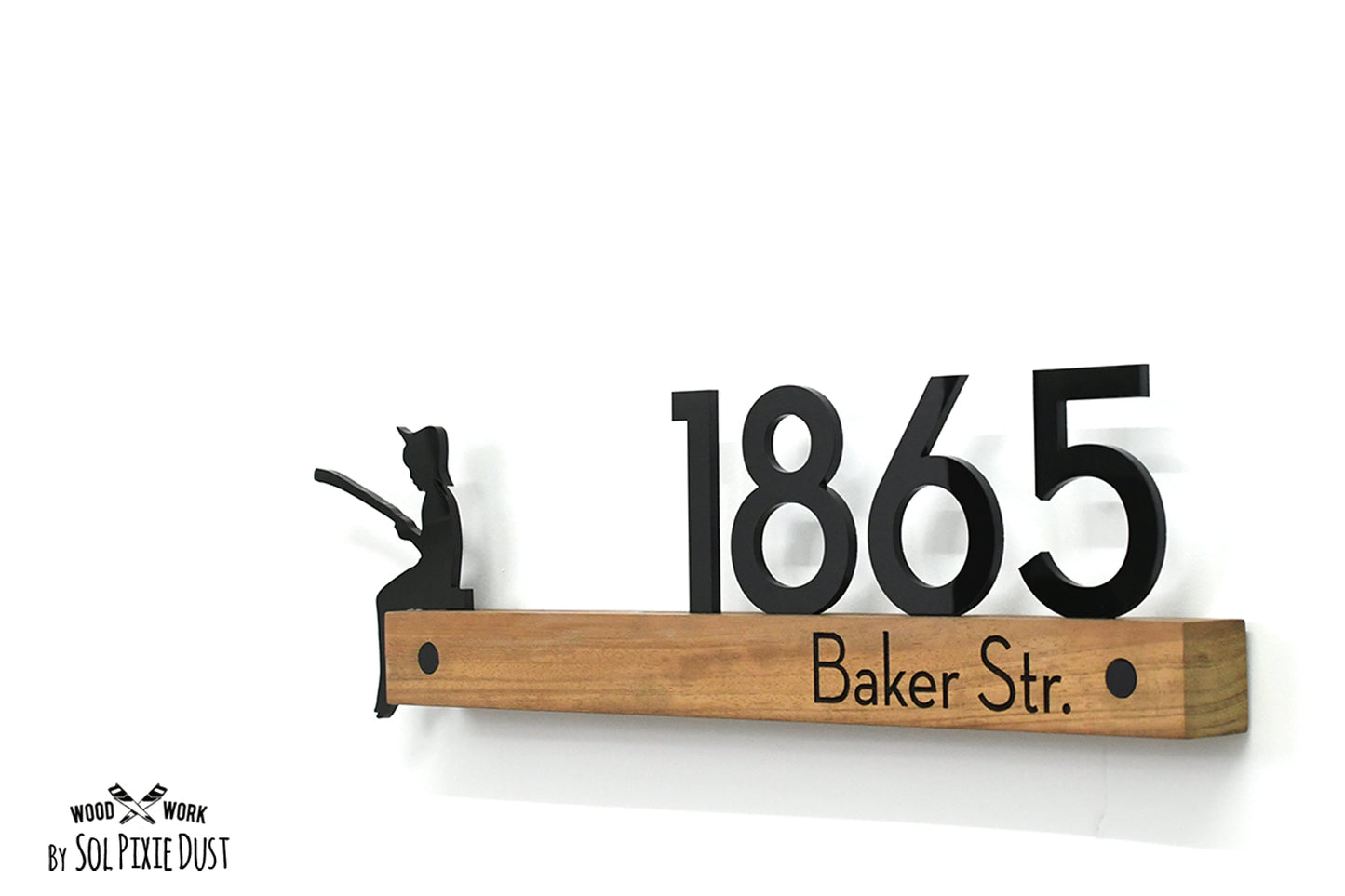 Underline African Teak Iroko or Hollow Aluminum Address Plaque - LED Signs