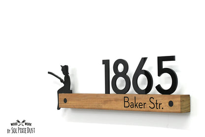 Underline African Teak Iroko or Hollow Aluminum Address Plaque - LED Signs