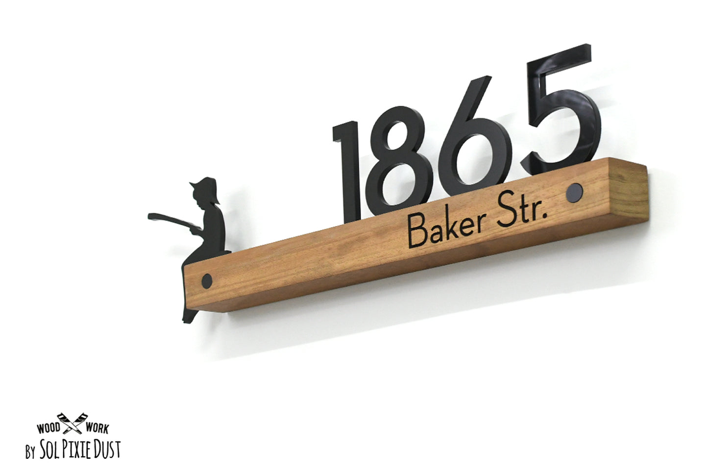 Underline African Teak Iroko or Hollow Aluminum Address Plaque - LED Signs