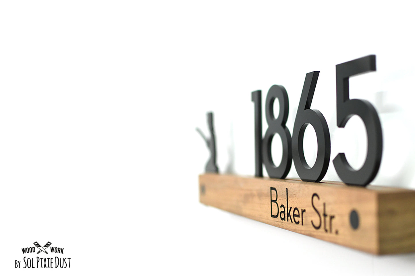 Underline African Teak Iroko or Hollow Aluminum Address Plaque - LED Signs
