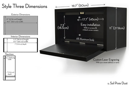 Modern Aluminum Wall Mounted Mailbox Type 3