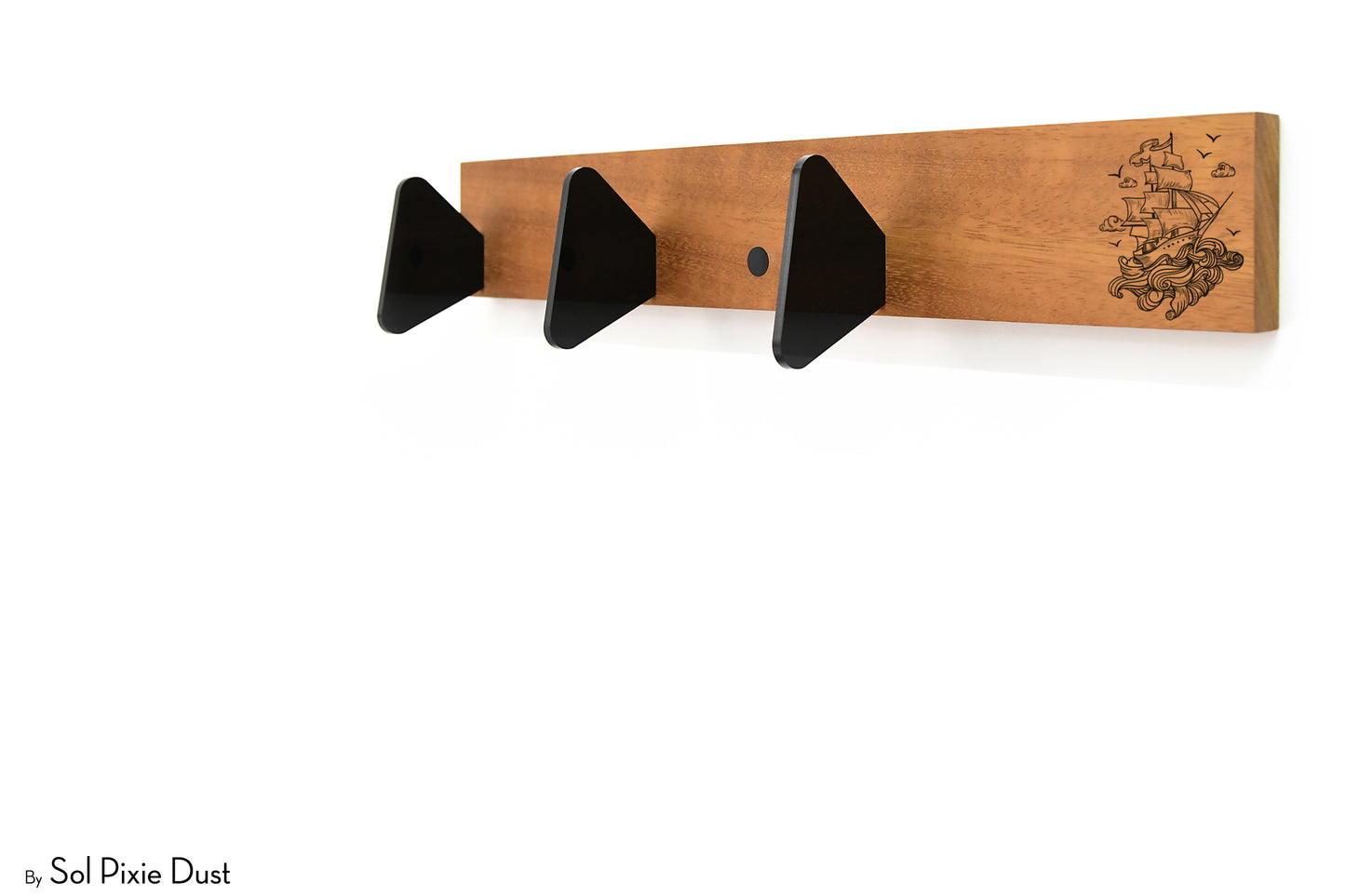 Wall Pegs and Racks - Wooden Hook Rack