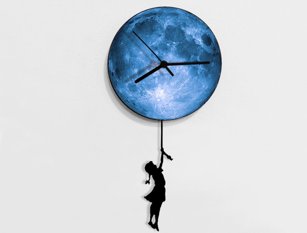 Girl Holding The Moon - Pendulum Wall Clock
