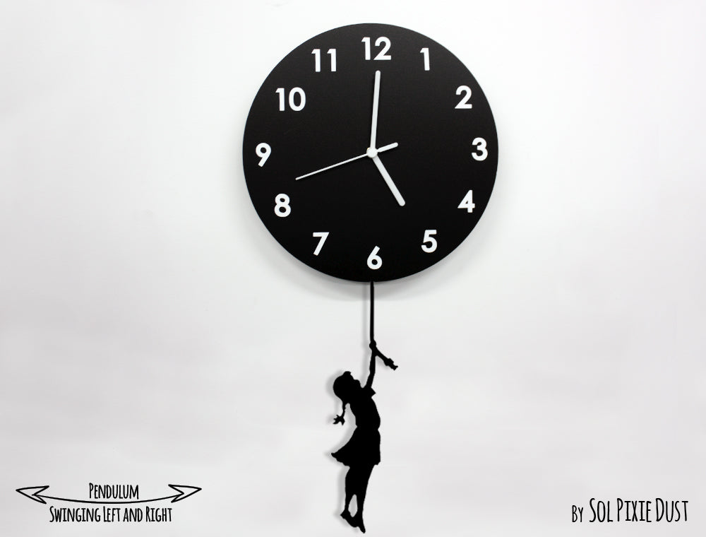 Girl Holding The Moon - Pendulum Wall Clock