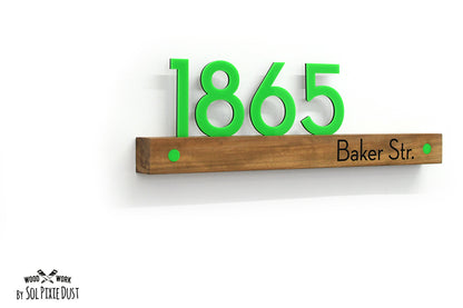 Underline African Teak Iroko or Hollow Aluminum Address Plaque - LED Signs