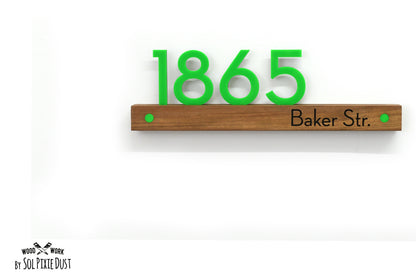 Underline African Teak Iroko or Hollow Aluminum Address Plaque - LED Signs