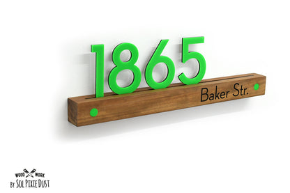 Underline African Teak Iroko or Hollow Aluminum Address Plaque - LED Signs