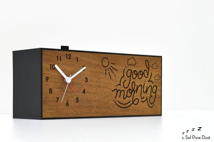 Alarm Clocks - Laser Engraved No Ticking - Table Desk Clock