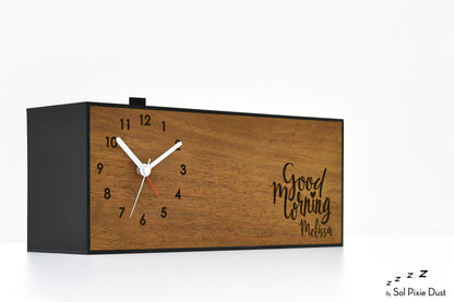 Alarm Clocks - Laser Engraved No Ticking - Table Desk Clock