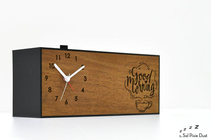 Alarm Clocks - Laser Engraved No Ticking - Table Desk Clock