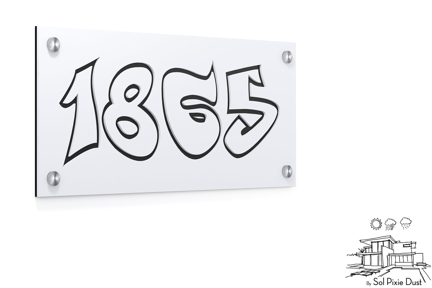 Acrylic Address Plaque - Signs ( Font Options )