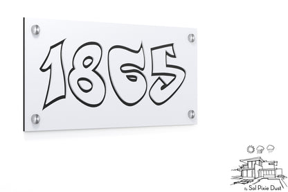 Acrylic Address Plaque - Signs ( Font Options )