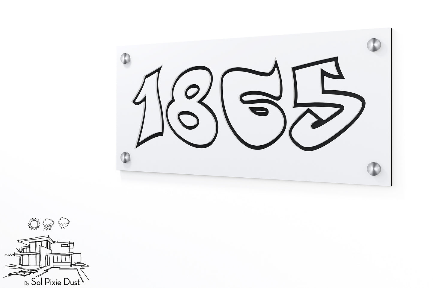 Acrylic Address Plaque - Signs ( Font Options )
