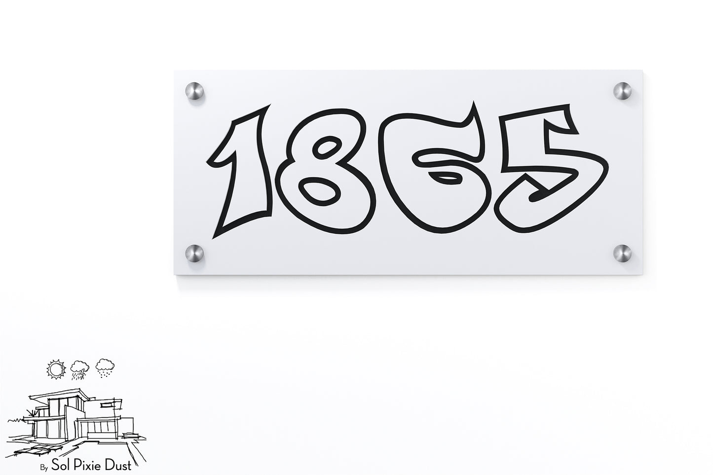 Acrylic Address Plaque - Signs ( Font Options )