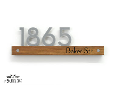 Underline African Teak Iroko or Hollow Aluminum Address Plaque - LED Signs
