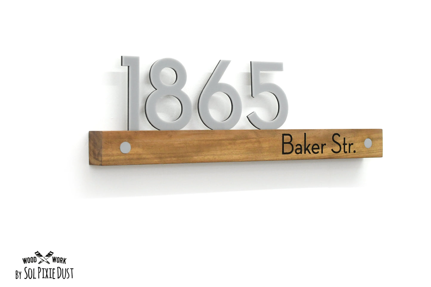 Underline African Teak Iroko or Hollow Aluminum Address Plaque - LED Signs