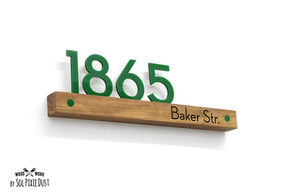 Underline African Teak Iroko or Hollow Aluminum Address Plaque - LED Signs