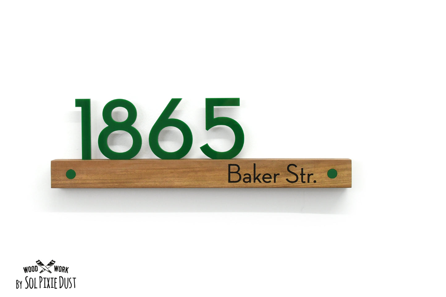 Underline African Teak Iroko or Hollow Aluminum Address Plaque - LED Signs