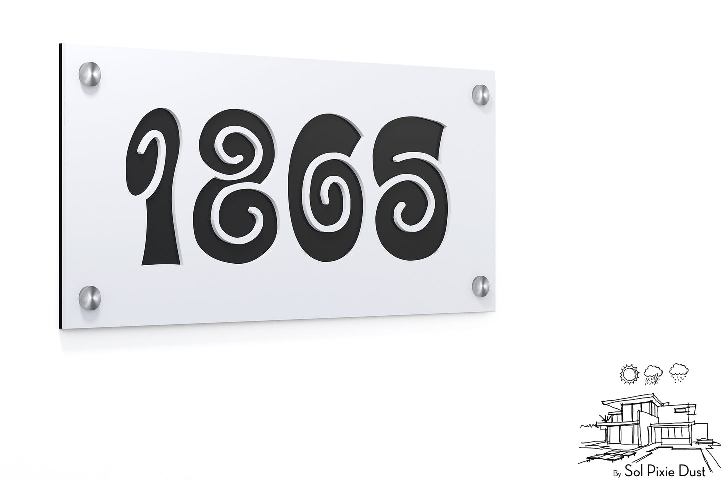 Acrylic Address Plaque - Signs ( Font Options )
