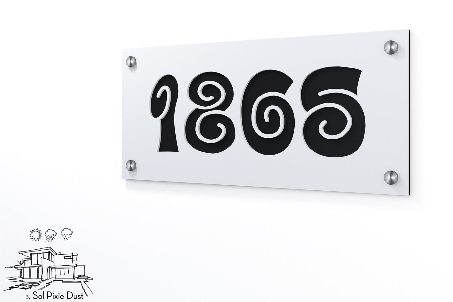 Acrylic Address Plaque - Signs ( Font Options )