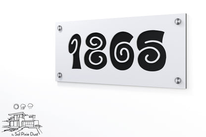 Acrylic Address Plaque - Signs ( Font Options )