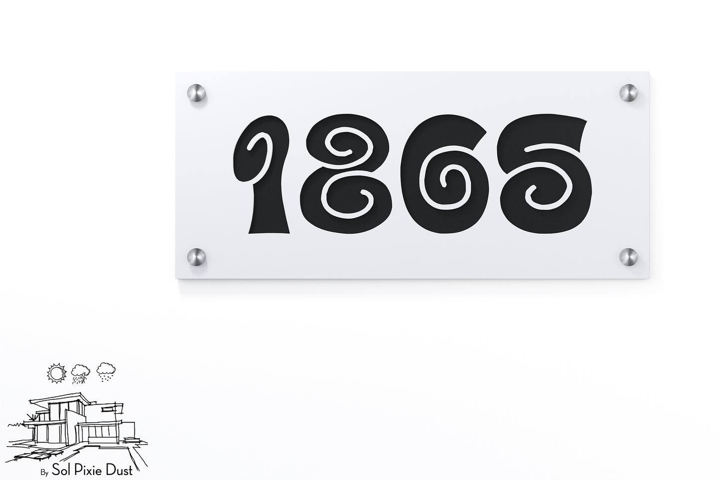 Acrylic Address Plaque - Signs ( Font Options )