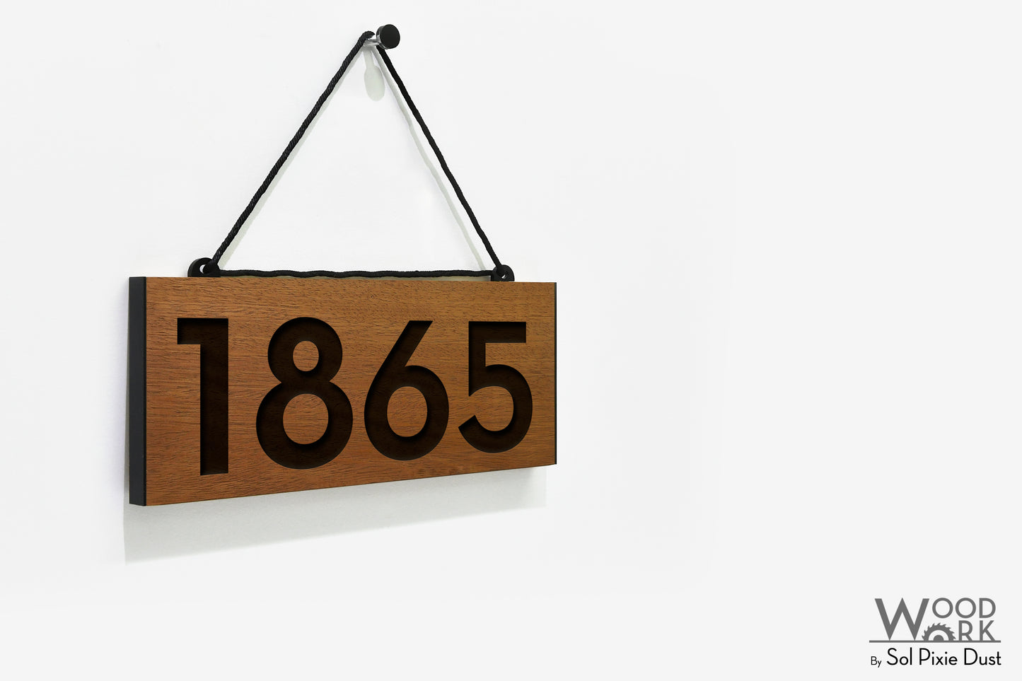 Solid Wood Address Plaques African Teak (Iroko) - Signs