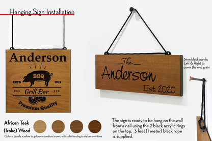 Solid Wood Address Plaques African Teak (Iroko) - Signs