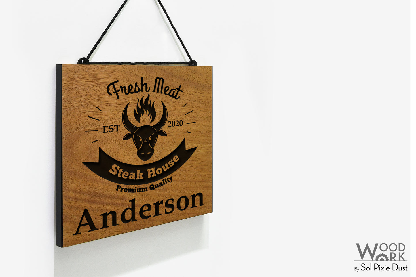 Solid Wood Address Plaques African Teak (Iroko) - Signs