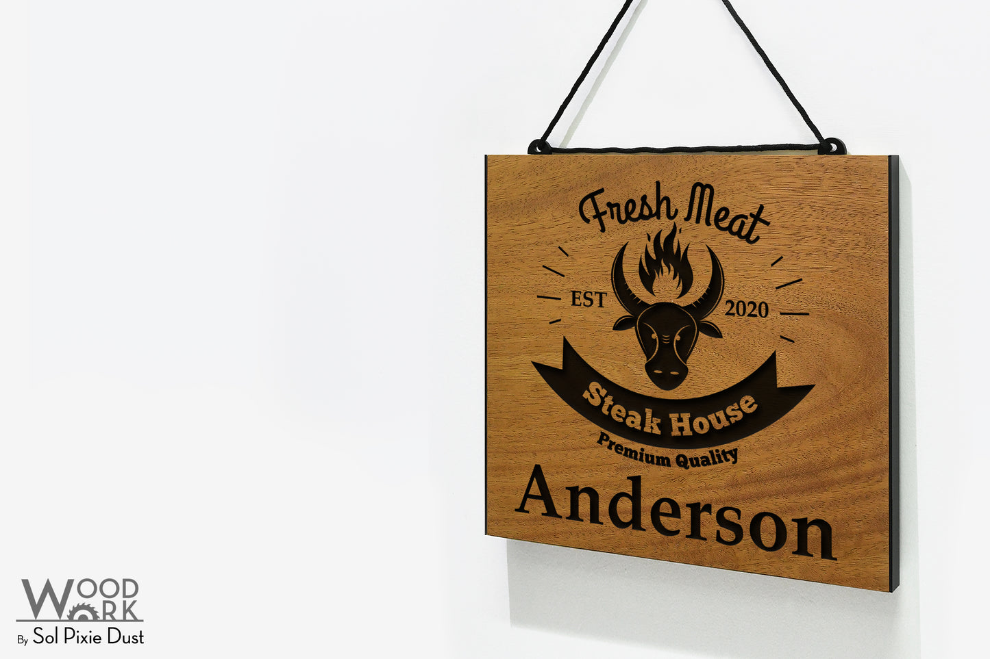 Solid Wood Address Plaques African Teak (Iroko) - Signs