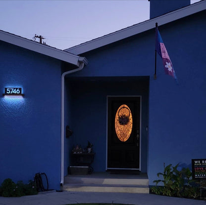 Underline African Teak Iroko or Hollow Aluminum Address Plaque - LED Signs