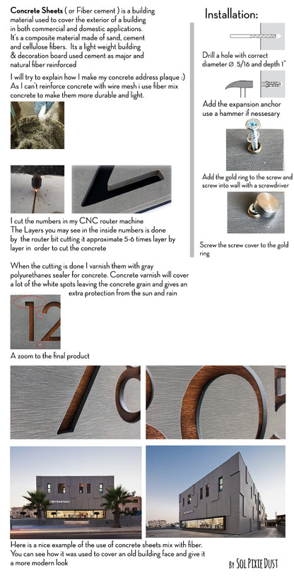 Concrete Address Plaque - Signs