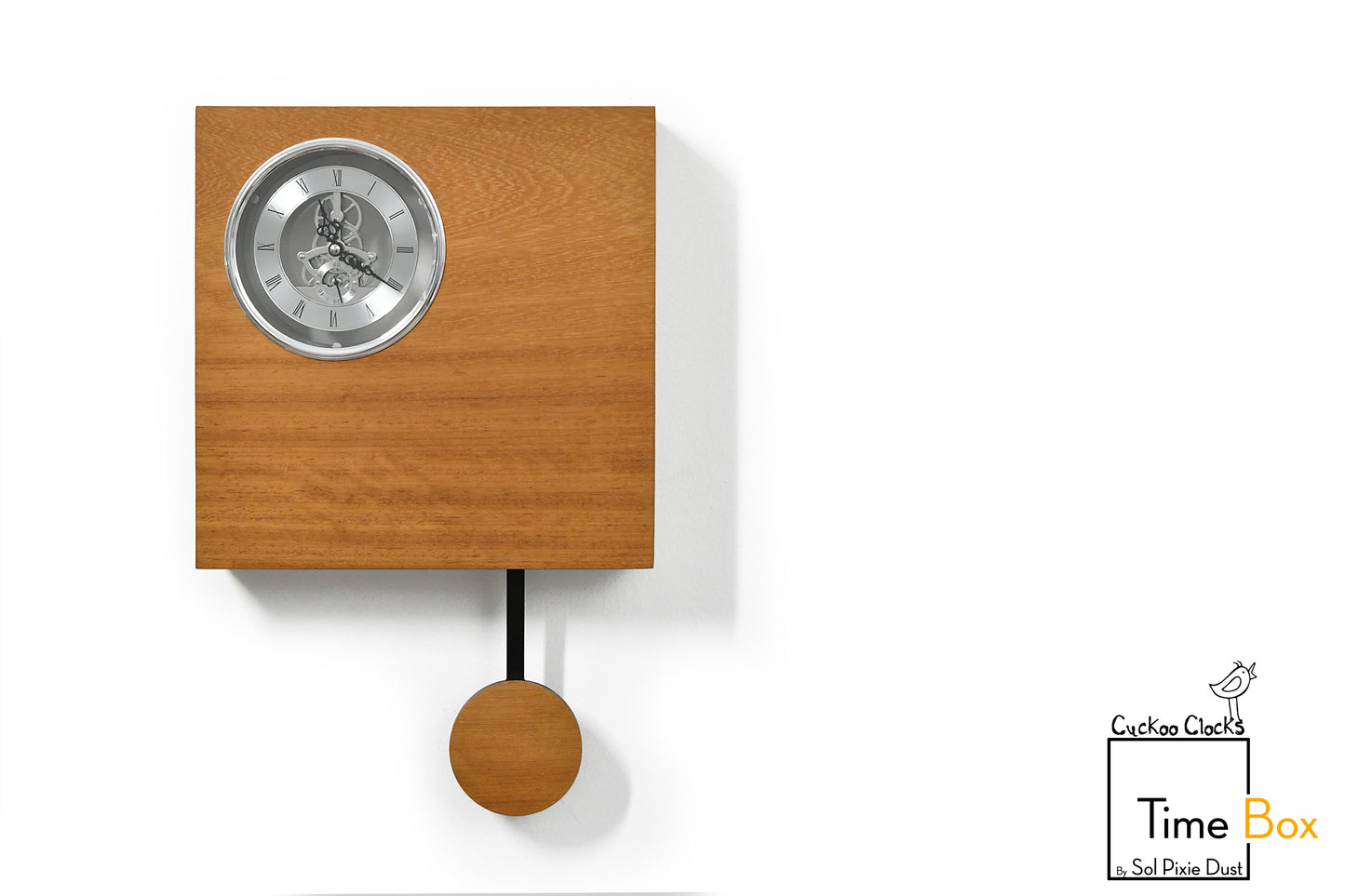 Time Box Modern Cuckoo Bird.  Cuckoo and Pendulum Wall Clock