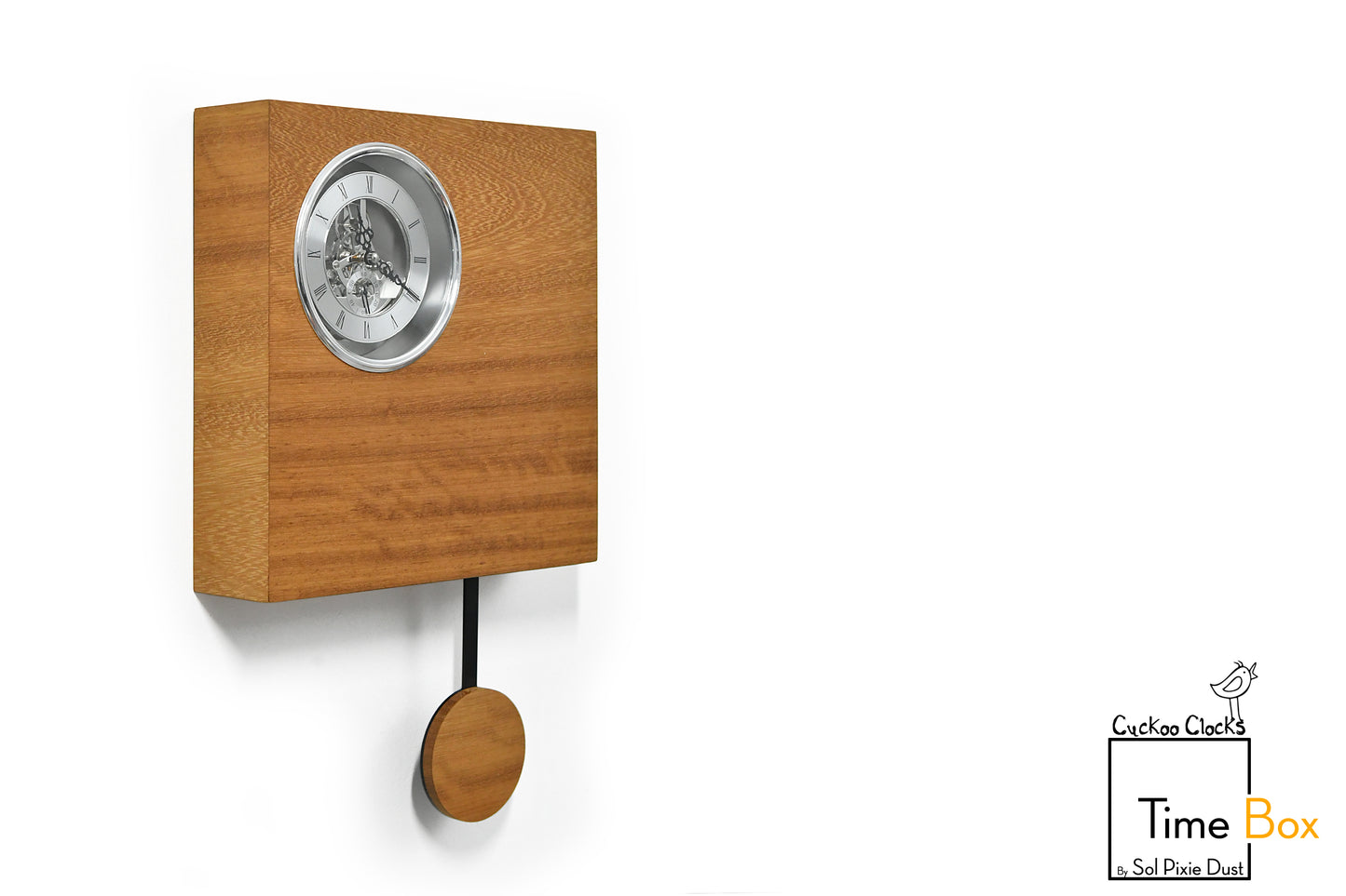 Time Box Modern Cuckoo Bird.  Cuckoo and Pendulum Wall Clock