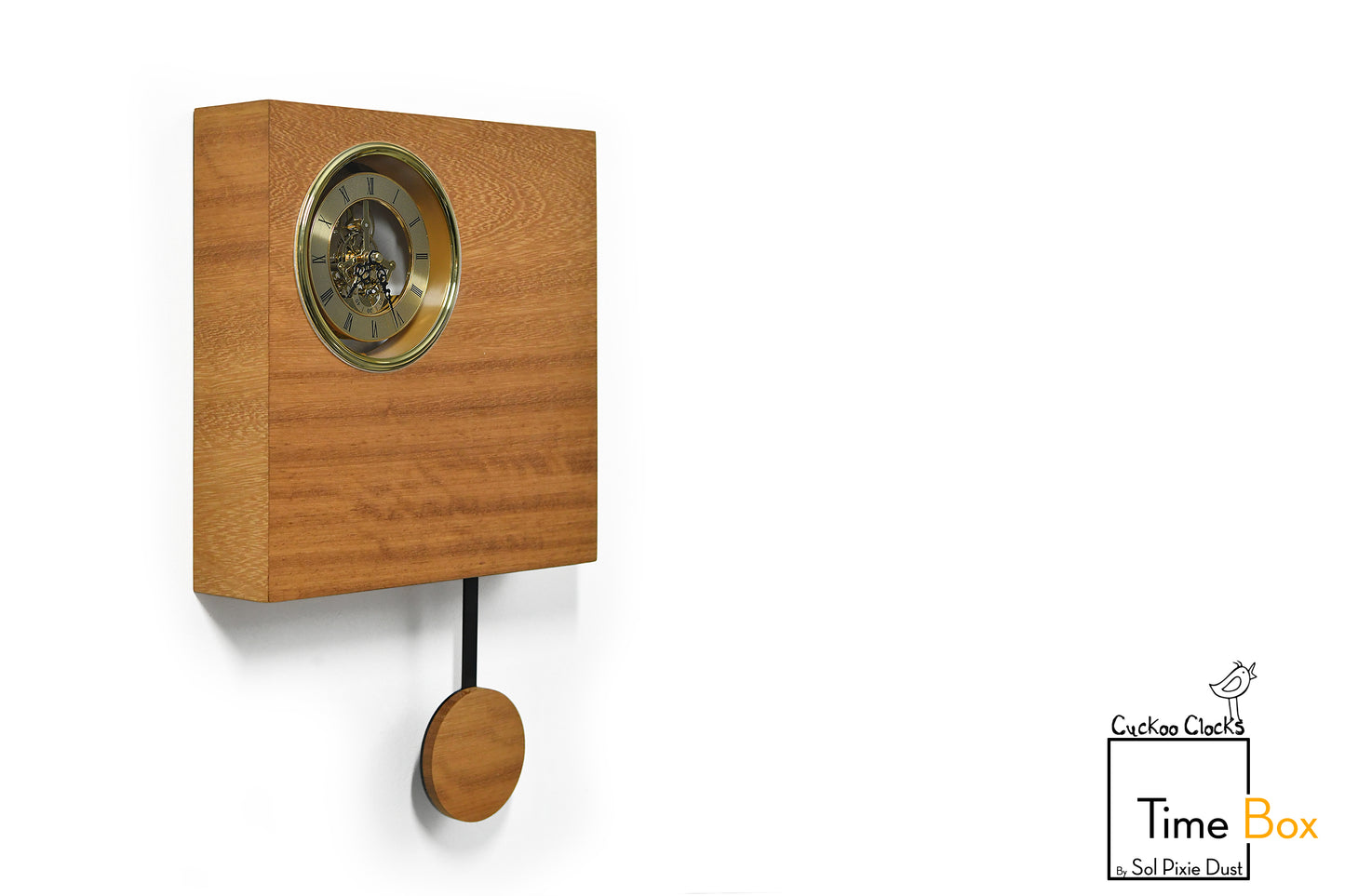 Time Box Modern Cuckoo Bird.  Cuckoo and Pendulum Wall Clock