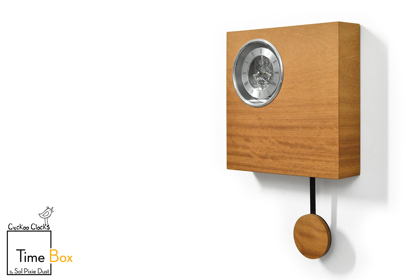 Time Box Modern Cuckoo Bird.  Cuckoo and Pendulum Wall Clock